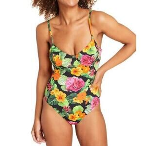 Andie Swim The Bermuda One Piece Swimsuit in Tropical Floral Size XXXL NWT